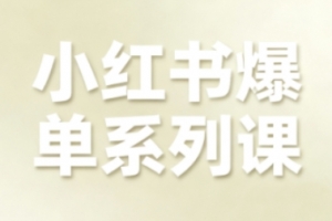 小红书爆单系列课,聚焦小红书电商全链路增长