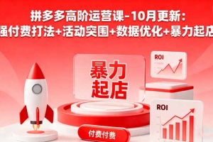 拼多多高阶运营课-10月更新:强付费打法+活动突围+数据优化+暴力起店