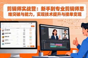 剪辑师实战营:新手到专业剪辑师思维突破与能力,实现技术提升与接单变现