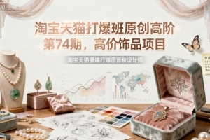 淘宝天猫打爆班原创高阶第74期,高价饰品项目
