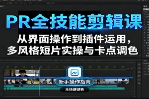 PR全技能剪辑课:从界面操作到插件运用,多风格短片实操与卡点调色