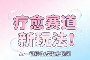 AI+疗愈+一键生成,一分钟一条素材,每天想要多少素材就多少素材,矩阵做,月入1W