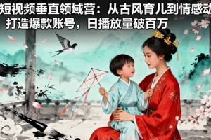 AI短视频垂直领域营:从古风育儿到情感动漫,打造爆款账号,日播放量破百万