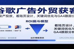 谷歌广告外贸获客,高投产投放,着陆页设计,关键词优化与GA4跟踪分析