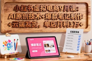 小红书虚拟电商9月课:AI原创技术+爆款笔记制作+云端发货,单店月利3万+