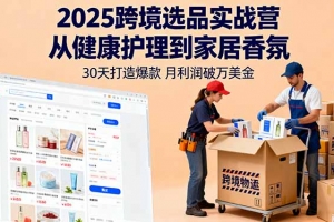2025跨境选品实战营:从健康护理到家居香氛,30天打造爆款,月利润破万美金