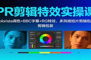 PR剪辑特效实操课:Colorista调色+BBC字幕+RG特效,多风格短片剪辑包装